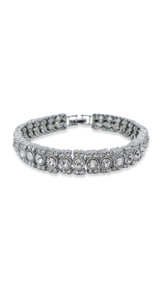 DORCHA CRYSTAL STONE BRACELET SILVER