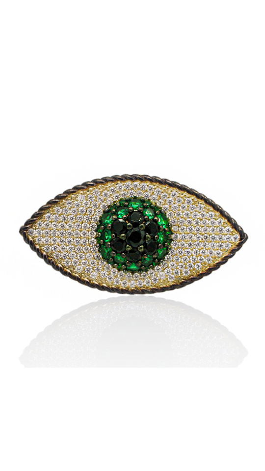 GREEN EYE BROOCH