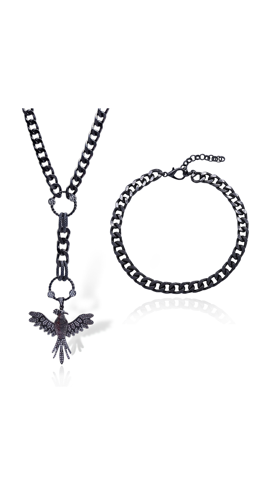 Phoenix Black Chain Necklace