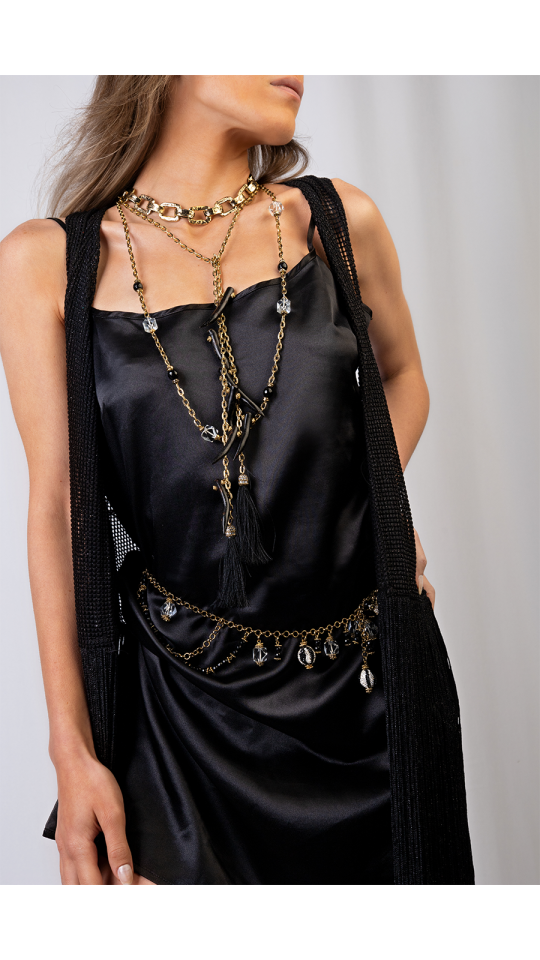 BLACK MARCASITE BELT