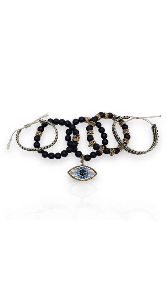 EYE MOTIF NATURAL STONE BRACELET COMBINE