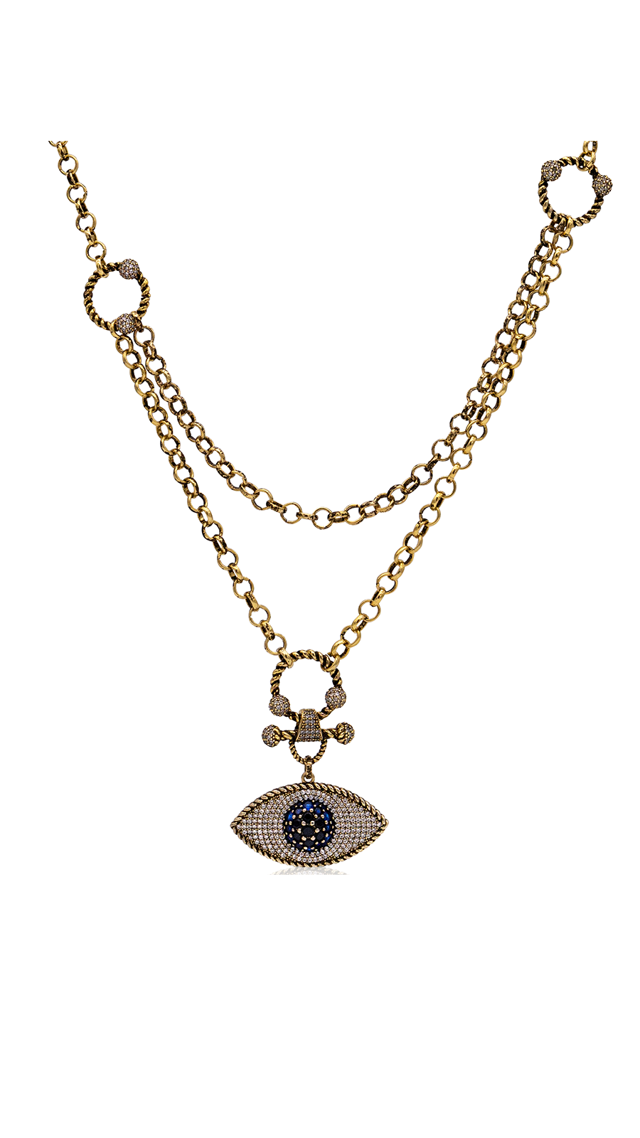 CAARINA ALTIN KAPLAMA GÖZ KOLYE