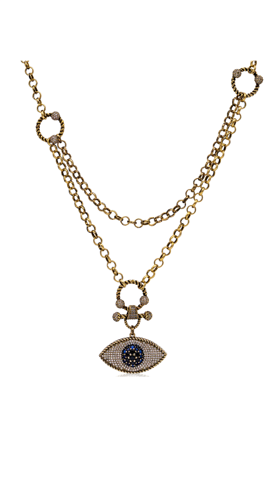 CAARINA ALTIN KAPLAMA GÖZ KOLYE