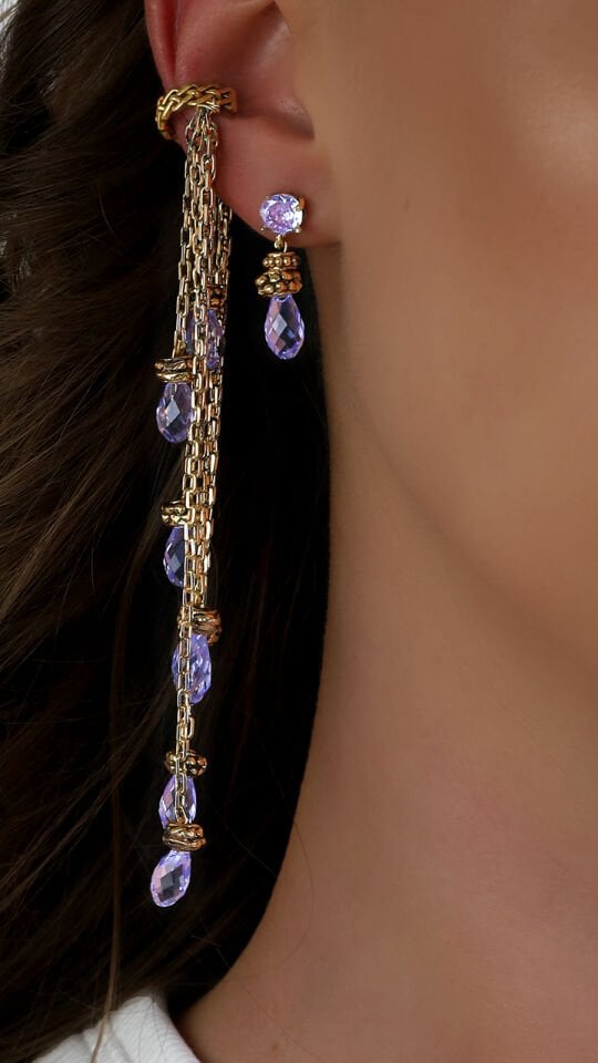 VIOLET DANGLE EARRINGS