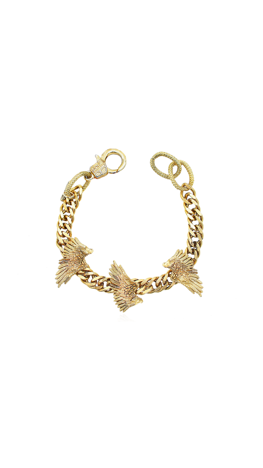 FEATHER GOLD CHARM BRACELET