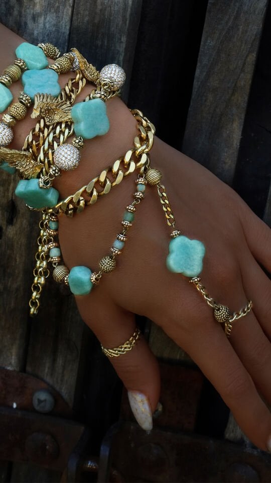 MIRAKEL GOLD HAND CHAIN BRACELET