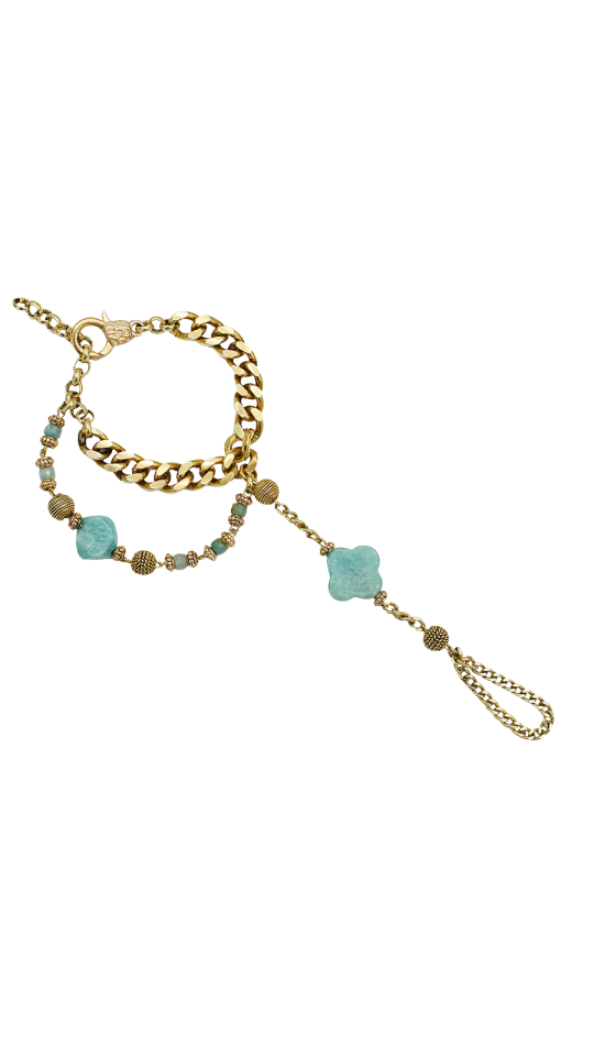 MIRAKEL GOLD HAND CHAIN BRACELET