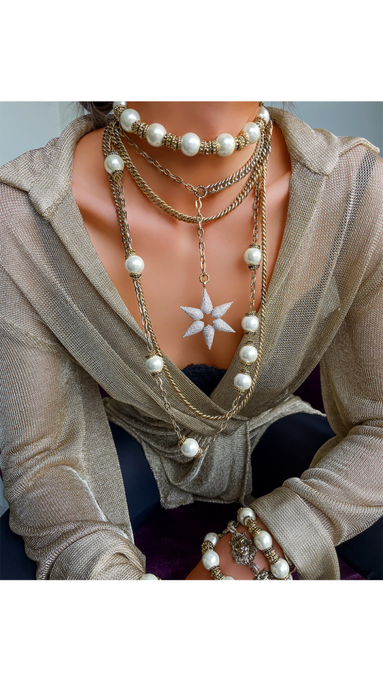 SIDEREAL ALTIN KAPLAMA ZİNCİR KOLYE