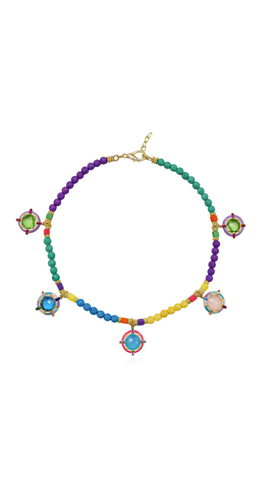 PAILEAS GEMSTONE CHARM NECKLACE