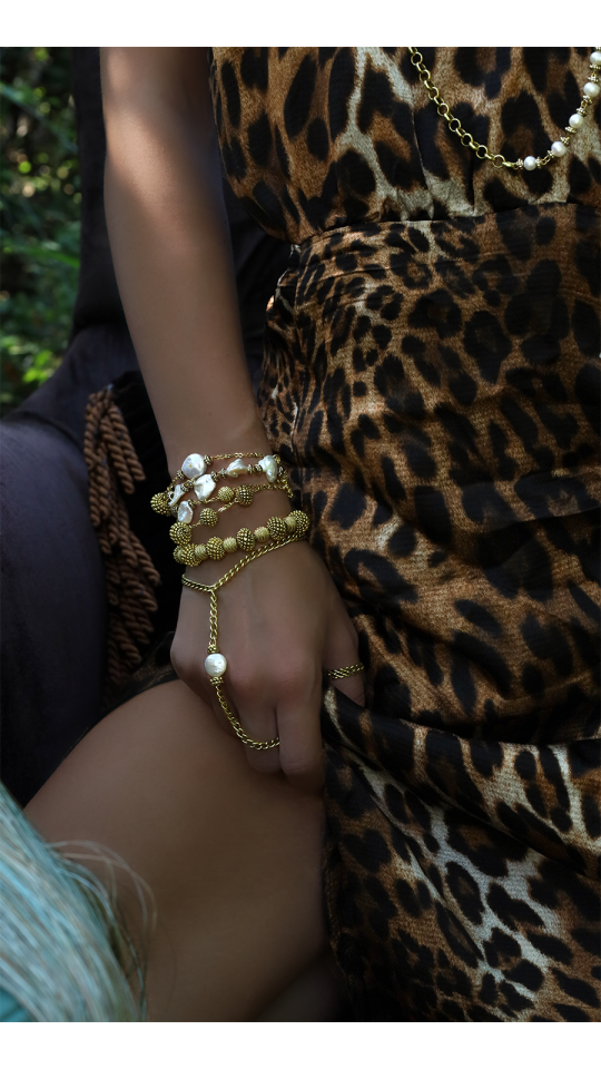 CORAGGIO ALTIN KAPLAMA ÇOKLU BİLEKLİK