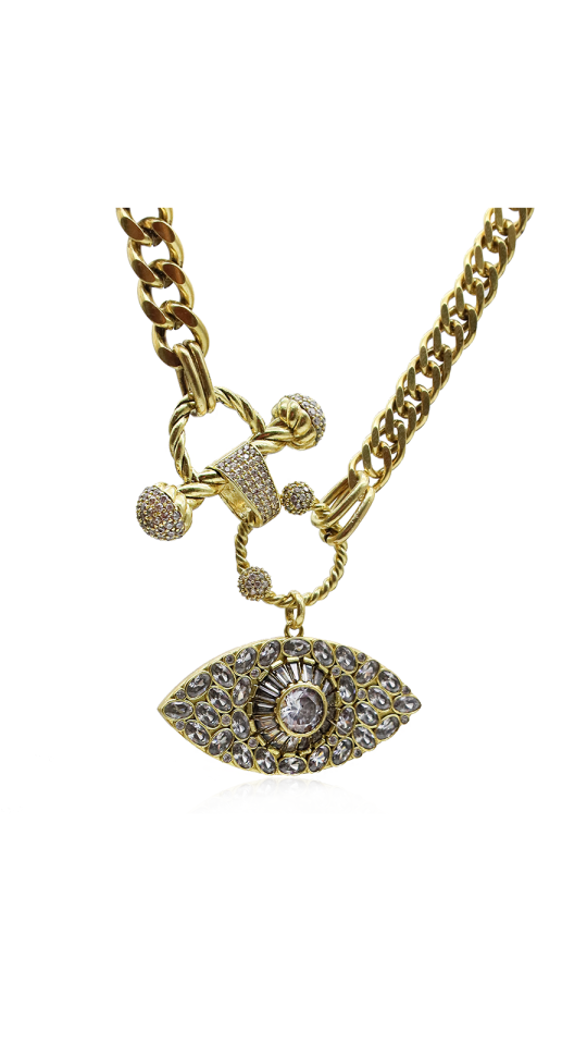 AFRODIT ALTIN KAPLAMA GÖZ KOLYE