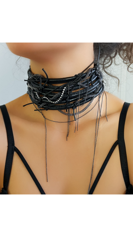 NATHAIR LEATHER NECKLACE