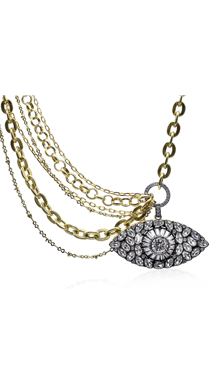 SUADELA ALTIN KAPLAMA GÖZ KOLYE