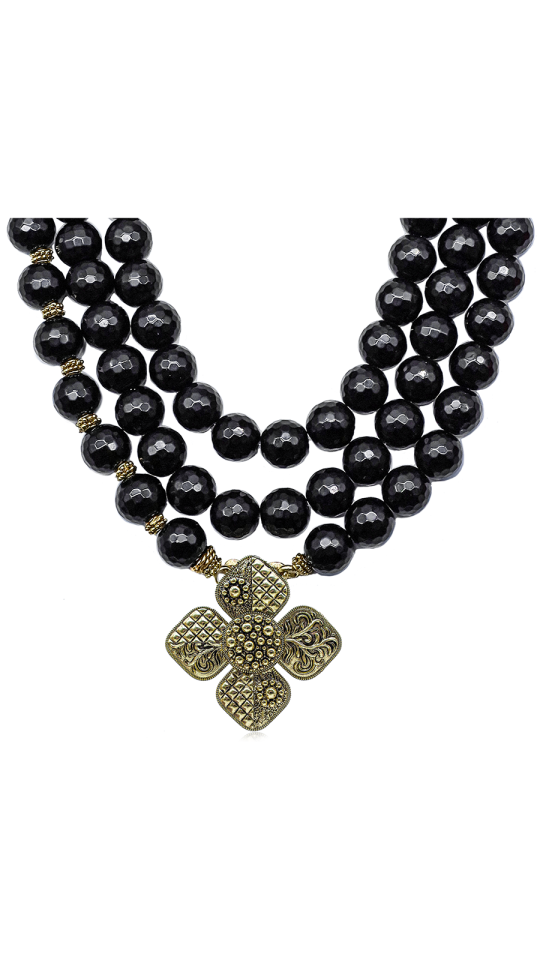 MAISE ONYX LAYERED NECKLACE