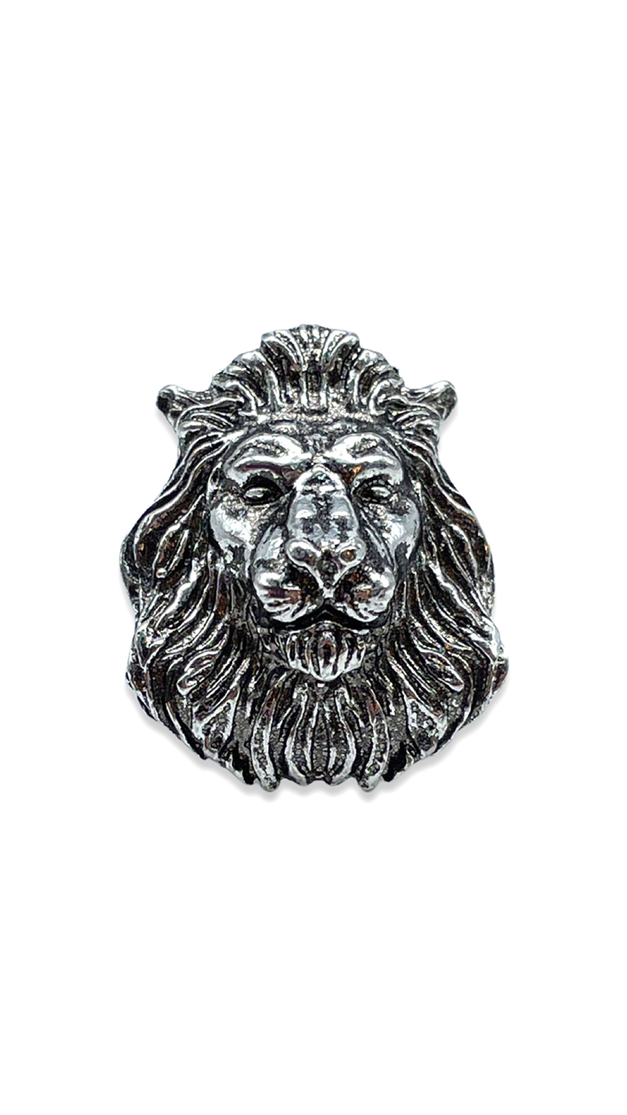 Leo Tumbled Silver Plated Brass Ring