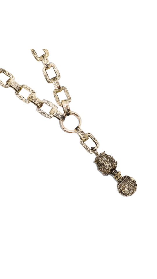 Lion King Gold Plated Tumbled Necklace