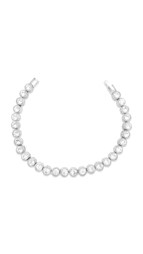 Jew Silver Plated Diamond Mount Waterway Bracelet