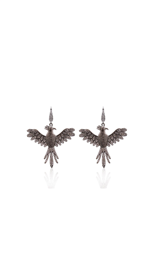 Phoenix Phoenix Zircon Stone Earring - Black