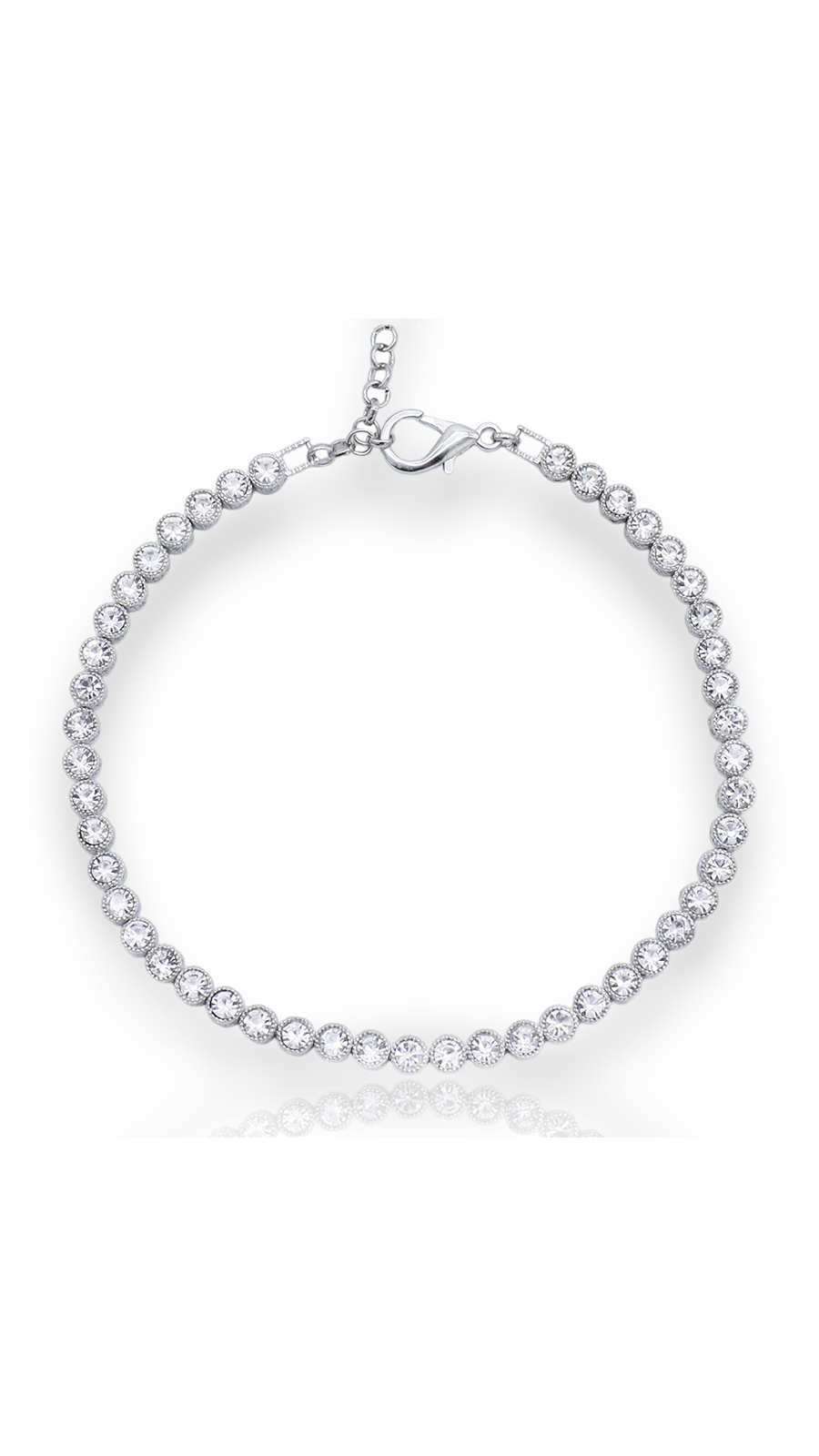 Jew Silver Plated Diamond Mount Waterway Necklace