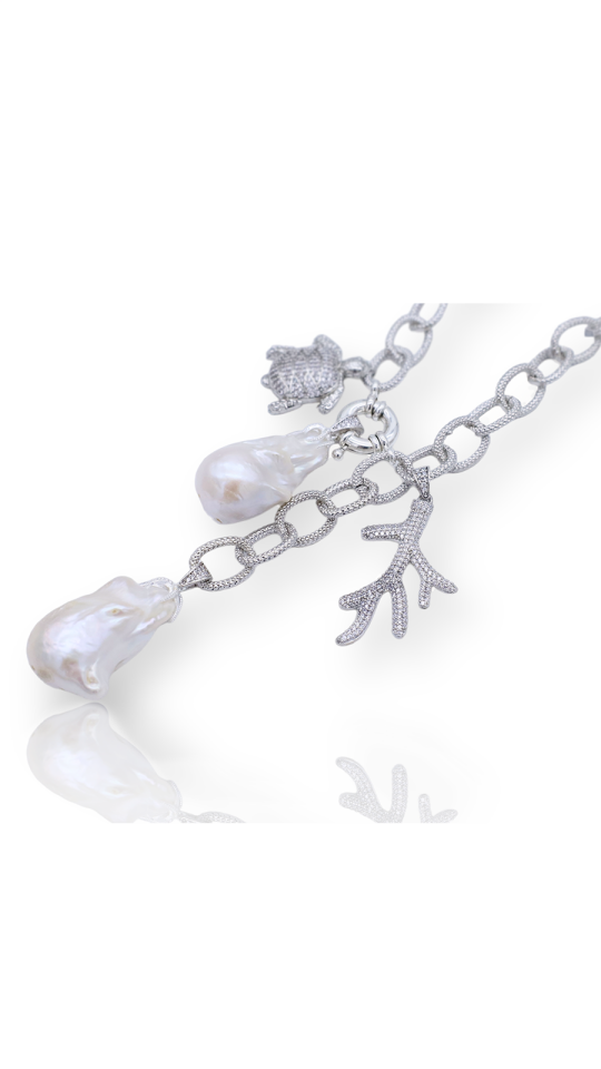 Themis Baroque Pearl 925 Sterling Silver Necklace
