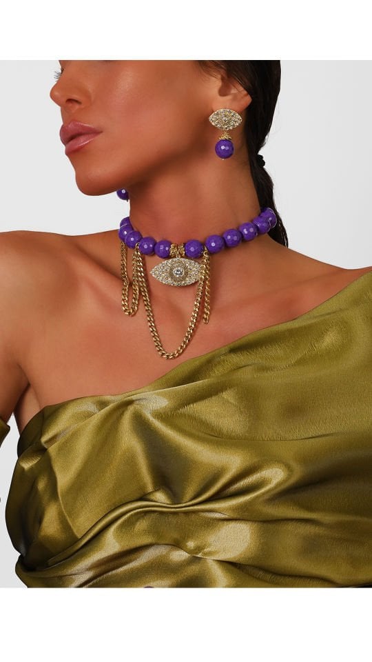 MYSTERE DOĞAL TAŞ GÖZ KOLYE