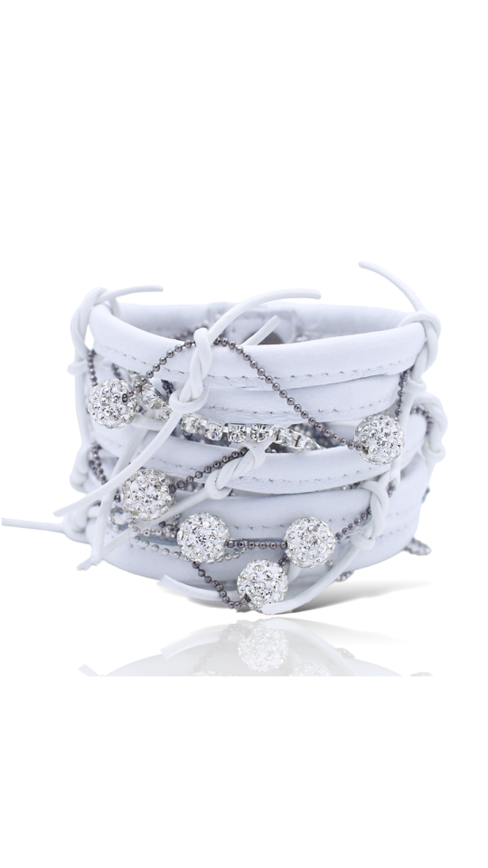 LUCI WHITE LEATHER BRACELET