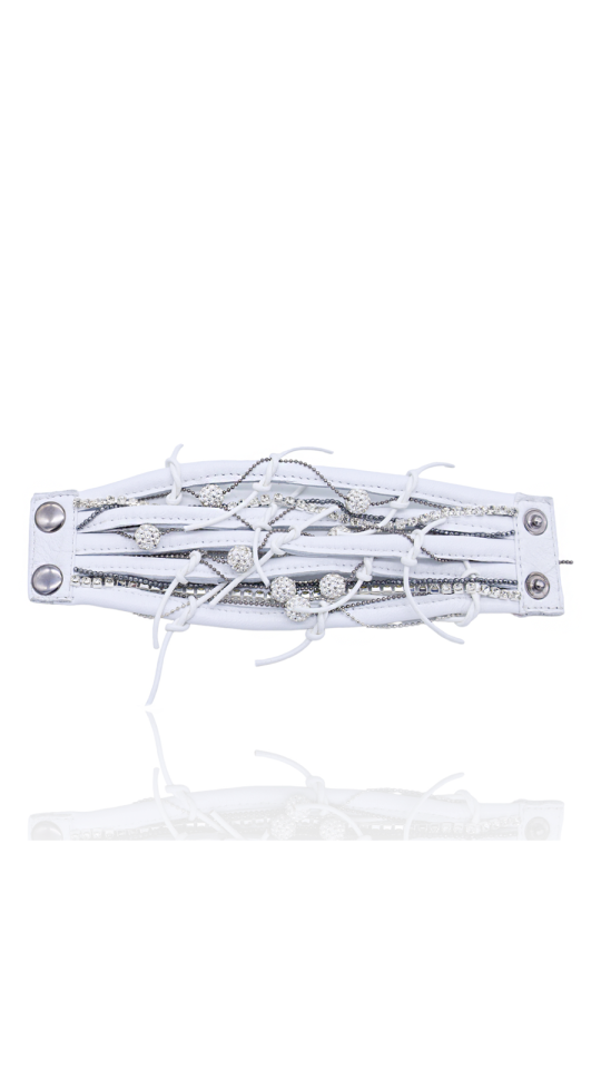 LUCI WHITE LEATHER BRACELET