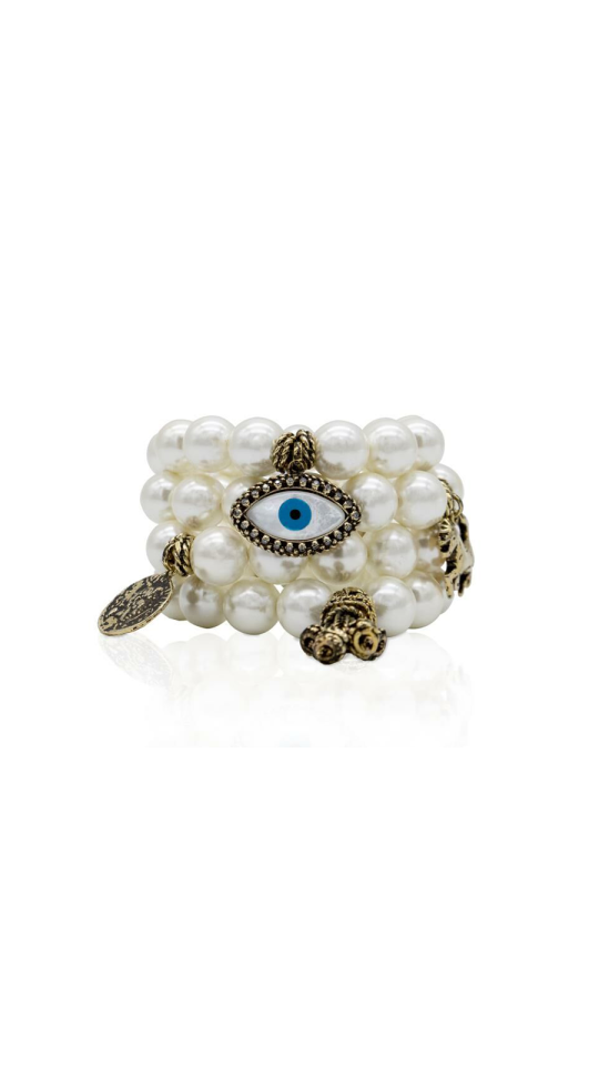 GÖZ MOTİFLİ İNCİ BİLEKLİK